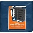 thumbnail image 3 of 6 Pack Medium Bath Towel Set, 100% Ring Spun Cotton (24 x 48 Inches) Medium Lightweight and Highly Absorbent Quick Drying Towels, Premium Towels for Hotel, Spa and Bathroom (Navy), 3 of 12