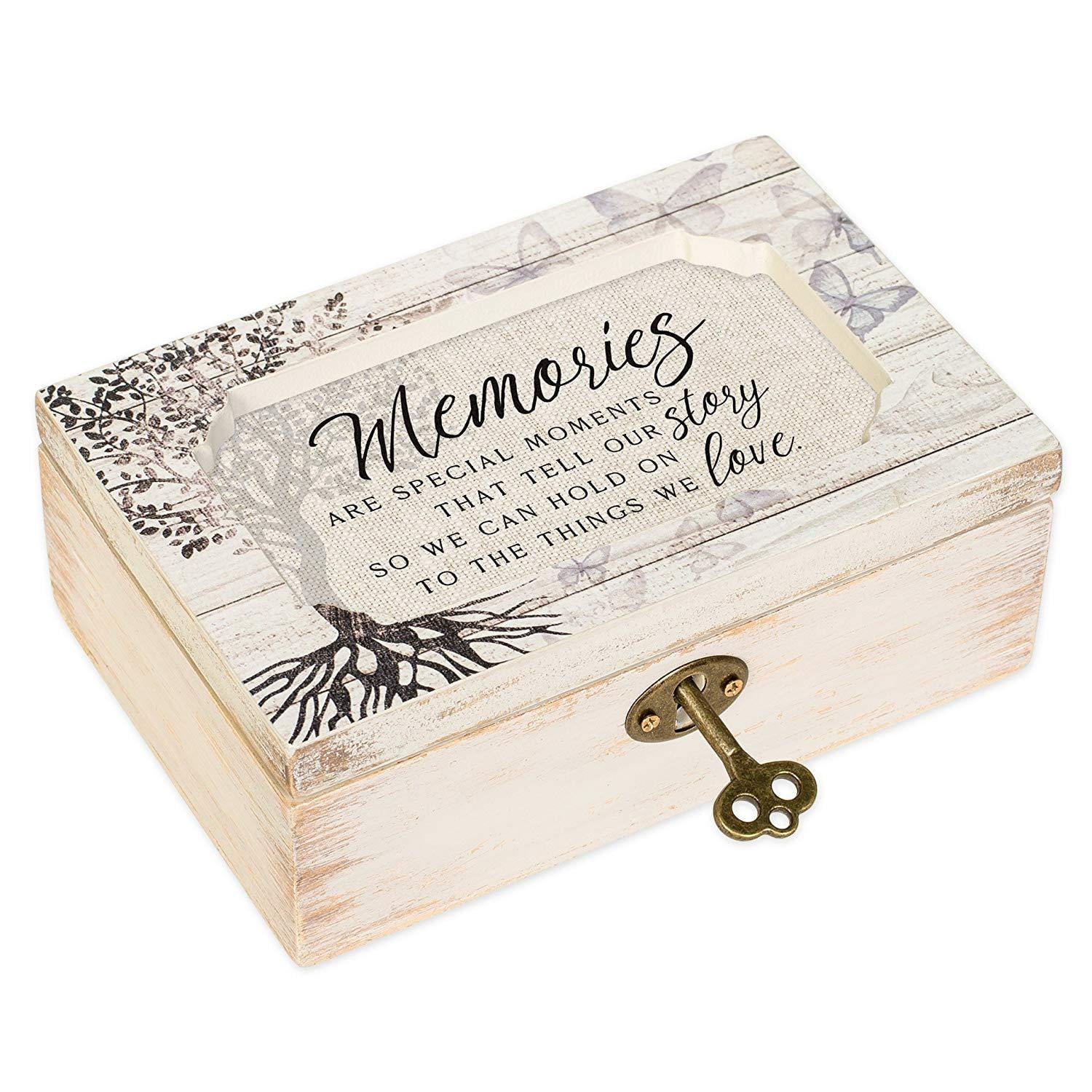 Cottage Garden Memories Moments White Wash Butterfly Tree Petite Decoupage  Music Box Plays What a Wonderful World