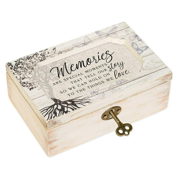 Cottage Garden Memories Moments White Wash Butterfly Tree Petite Decoupage Music Box Plays What a Wonderful World