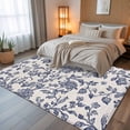 thumbnail image 5 of 8x10 Area Rugs, Blue Floral Leaf Non-Skid Rubber Backing Large Rectangle Rugs - Living Room Bedroom Home Office, Retro Farmhouse Plant Tree Branch Indoor Floor Mat Carpets Washable Rug, 5 of 9