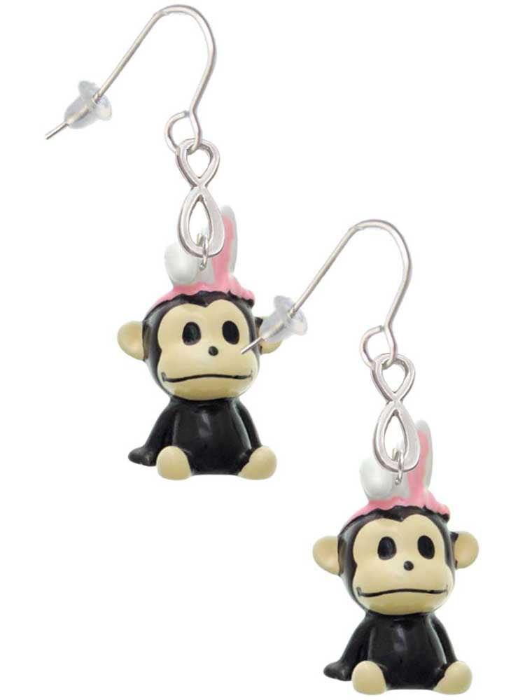 925 Sterling Silver Set of 2 Pairs Monkey & Banana Stud Earrings for Girls Nickel Free