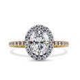 thumbnail image 2 of IGI Certified Lab Grown Diamond Ring | Center 8x6MM Oval Cut Solitaire Halo Engagement Promise Rings For Women In 18k Solid Yellow Gold | F-G, VS-SI Quality (1.40 Ctw) Ring Size-4.5, 2 of 7