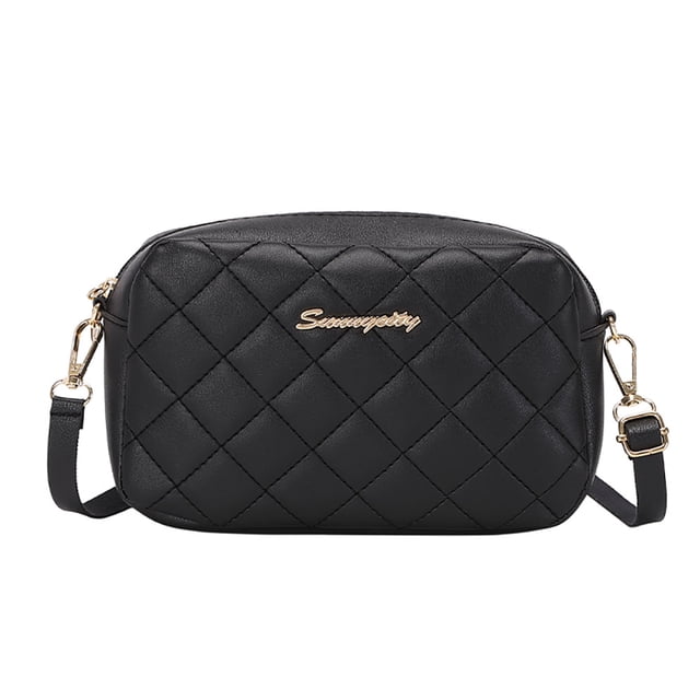 Bolso bandolera Likrtyny de hilo de cuero PU negro