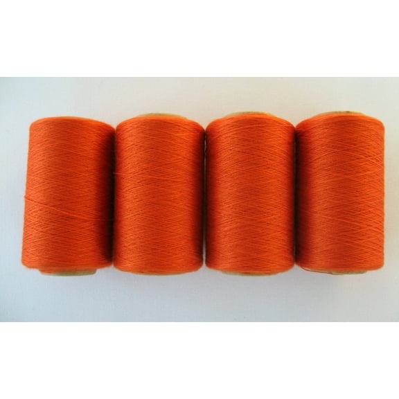 Teamwork ORANGE #718  SPUN POLYESTER SERGER & QUILTING THREAD 4 TUBES 1000 YDS. EACH