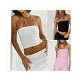 thumbnail image 4 of Yunliwuli Women Crop Tube Tops Solid Color Summer Bandeau Vest Backless Shirts for Streetwear Aesthetic Grunge Clothes, 4 of 8