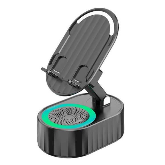 Cell Phone Holder Stand With BT Speaker 180 Degree Rotate Foldable Tablet Stand for Desktop