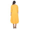 thumbnail image 4 of Pastel by Vivienne Women's Asymmetric Hem Midi Dress Plus Size Mustard X-Large, 4 of 4