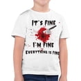 thumbnail image 5 of CAUYDY Toddler Boy Girls Halloween Shirt Pumpkin Ghost Tops Kids Outfits Short Sleeve Tshirt(A01-Red,6-7 Y), 5 of 5