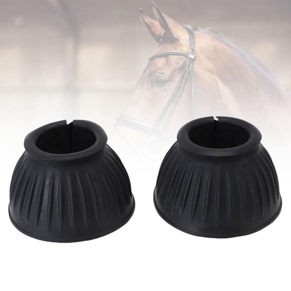 Horse Bell Boots, Horse Care Boots Comfortable Rubber Equine Hoof Protector for Riding Training 1 Pair