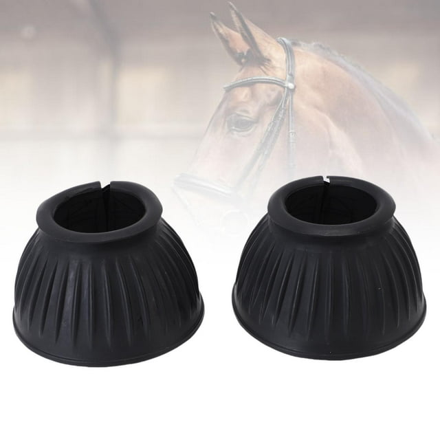Rubber Horse Bell Boots, Hoof Protector Equine Hoof Protector Boots for Horses with 360 Degree Coverage for Riding Training Competition1 Pair