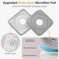 thumbnail image 6 of XH Spin Mop and Bucket Set, Dual Chambers Dirty and Clean Water Self Separation for Floor Wall Window, Wet and Dry Mop and Bucket with Wringer Set for Home (1 Square Mop with 2 Microfiber Pads), 6 of 6