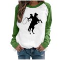thumbnail image 1 of CEHVOM Mode Femmes Décontracté Imprimé Col Rond Manches Longues T-Shirt Ample Blouse Pull Tops Chandails en Molleton Sans Capuche Liquidation, 1 of 4