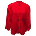 thumbnail image 4 of Wang6 Women Plus Size Wool Button down Jackets Trendy Long Sleeve Cardigans Sweaters Fall Open Front Solid Knitted Neck Loose Fit Outwear Tops Red XXXL, 4 of 4