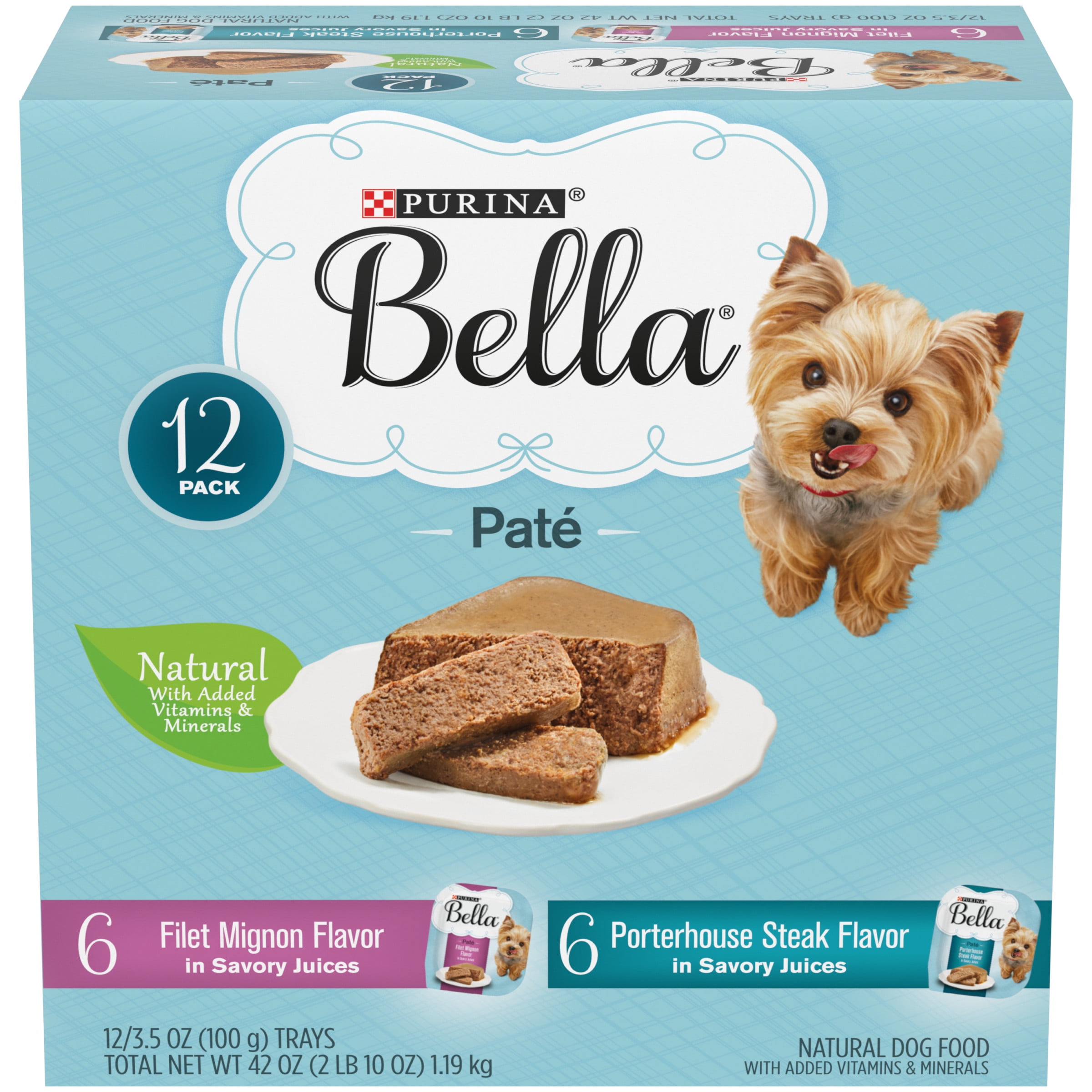 Purina Bella Wet Dog Food Variety Pack, 3.5 oz Trays (12 Pack)