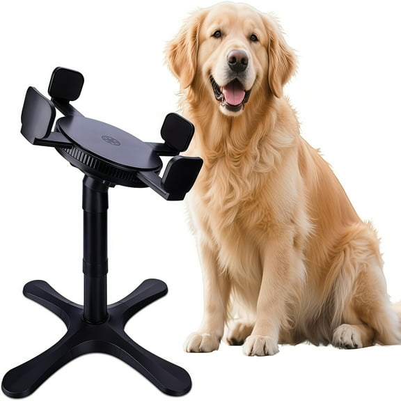 1pc PetFeast Adjustable Height Iron Dog Bowl Stand, Elevated Feeder for Medium to Large Dogs, 7-11" Width, 14.5" Height Range, Durable Metal Pet Food Holder (Bowl Not Included)