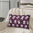 thumbnail image 5 of Picia skull with hearts Pattern Plush Pillow Case – Soft and Cozy Cushion Cover, Hypoallergenic Throw Pillow Case for Home Decor-16"x24", 5 of 6
