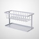thumbnail image 4 of Escurridor de fregadero de doble capa, soporte para encimera, organizador de cocina para esponja, desinfectante de manos, bola de baño (gris), 4 of 7