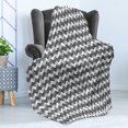thumbnail image 4 of Grey Soft Flannel Fleece Throw Blanket, Minimalist Gradient Wavy Flat Lines Various Color Influences Retro Print, Cozy Plush for Indoor and Outdoor Use, 60" x 80", Charcoal Grey, by Ambesonne, 4 of 5