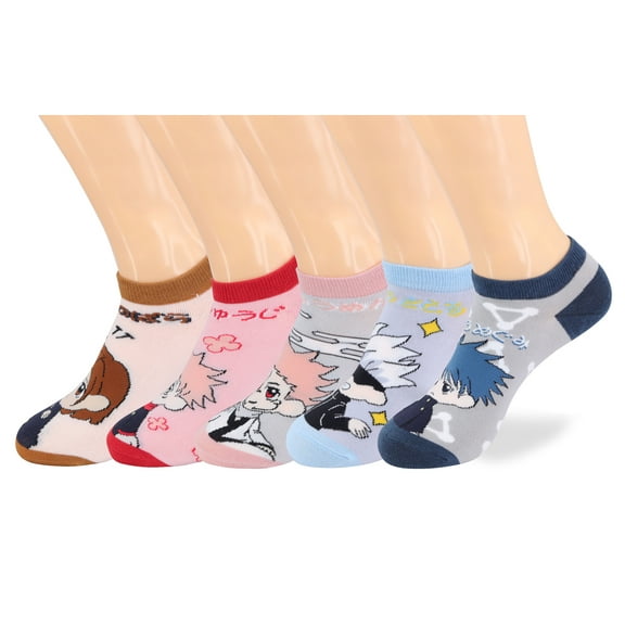 Roffatide Anime Jujutsu Kaisen Ankle Socks 5 Pairs Low Cut Socks Cosplay No Show Socks For men women