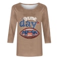 thumbnail image 4 of Mifsaly Plus Size Game Day Shirt Women Glitter Letter Print 3/4 Sleeve Football Tee Loose Comfortable Sport Pullover Team Fans Game Day T Shirts L, 4 of 5