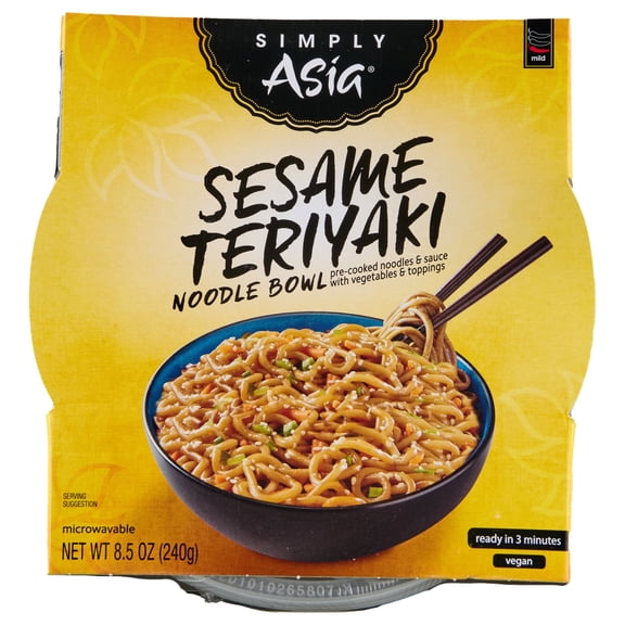 Simply Asia Sesame Teriyaki Noodle Bowl, 8.5 oz Cup Pack 4