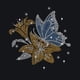 thumbnail image 1 of Parche termoadhesivo de mariposa y lirio para planchar, 11,69 x 8,27 pulgadas, para reparación de ropa, 1 of 7