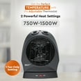 thumbnail image 6 of Comfort Zone Fan-Forced Oscillating Space Heater with Thermostat, Black, 6 of 7