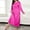 Hot Pink, variant on QUNYINEY Plus Size Nightgowns for Women Long Sleeve Blue Plus Size Sleep Dress Long Crew Neck Comfy Womens Sleepwear