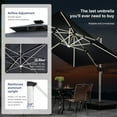 thumbnail image 6 of PURPLE LEAF 9 Feet Square Double Top Deluxe Solar Powered LED Patio Umbrella Outdoor Cantilever Umbrella, Gray, 6 of 16