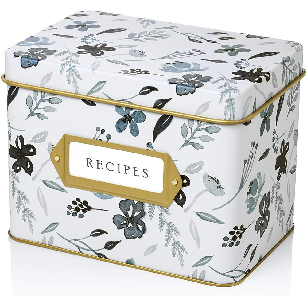 Jot & Mark Recipe Card Complete Gift Box Decorative Tin Box, Recipe
