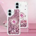thumbnail image 2 of Liquid Quicksand Case for iPhone 16 Plus 6.7" with Diamond Kickstand, Soft TPU Luxury Fun Glitter Sparkle Flowing Clear Bling Cover Case for Apple iPhone 16 Plus. -Pink, 2 of 7