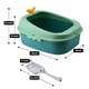 thumbnail image 2 of HINAG Arenero para Gato con Pala Incluida Bandeja Sanitaria de Plástico Resistente y Antiderrames Fácil Limpieza Tamaño 43x35x19 cm Verde, 2 of 5