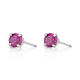 thumbnail image 3 of 14K White Gold Round Pink Tanzanite Stud Earrings - 4mm, 3 of 7