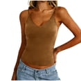 thumbnail image 3 of ZyeKqe Tank Tops for Women Casual Sleeveless Spaghetti Strap Going out Tops Slim Fitted Built in Bra Basic Crop Shirts, 3 of 8