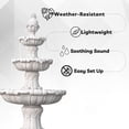 thumbnail image 4 of 58.3" 3-Tier Electric Outdoor Freestanding Water Fountain - Classic Leaf Design, White Resin with Pump, 4 of 11