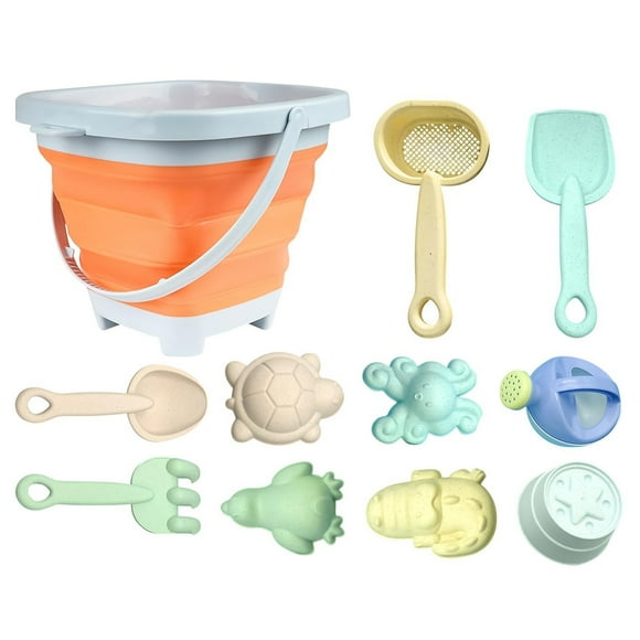 Binwennn Beach Toy Set New Water Play Beach Folding Bucket Sand Digging Shovel Children's Beach Sand Playing Tool Set Blow up Pool with Slide Age 8 Outdoor Stuff for Boys 8 And up Swimming Games for