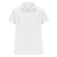 thumbnail image 6 of pstuiky Women Tops Cotton and Linen Solid Color V-Neck Women Linen Tops Leisure Loose Fit Sleeveless Tie Front Shirts White XL, 6 of 7