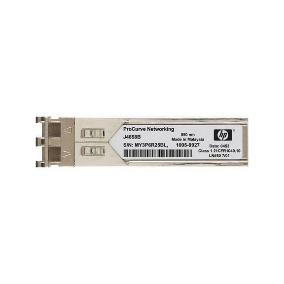 HP J4858D Aruba - SFP (Mini-GBIC) transceiver Module - GigE - 1000Base-SX - LC Multi-Mode - up to 1640 ft - for OfficeConnect 1410 24, HPE Aruba 2930M 24, 2930M 40, 8320, MACsec Advanced Module