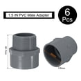 thumbnail image 2 of Uxcell 6Pcs Unión de Accesorios de Tubo Adaptador Macho de 1.5" Conector de Rosca para Drenaje de Fregadero, Gris, 2 of 6
