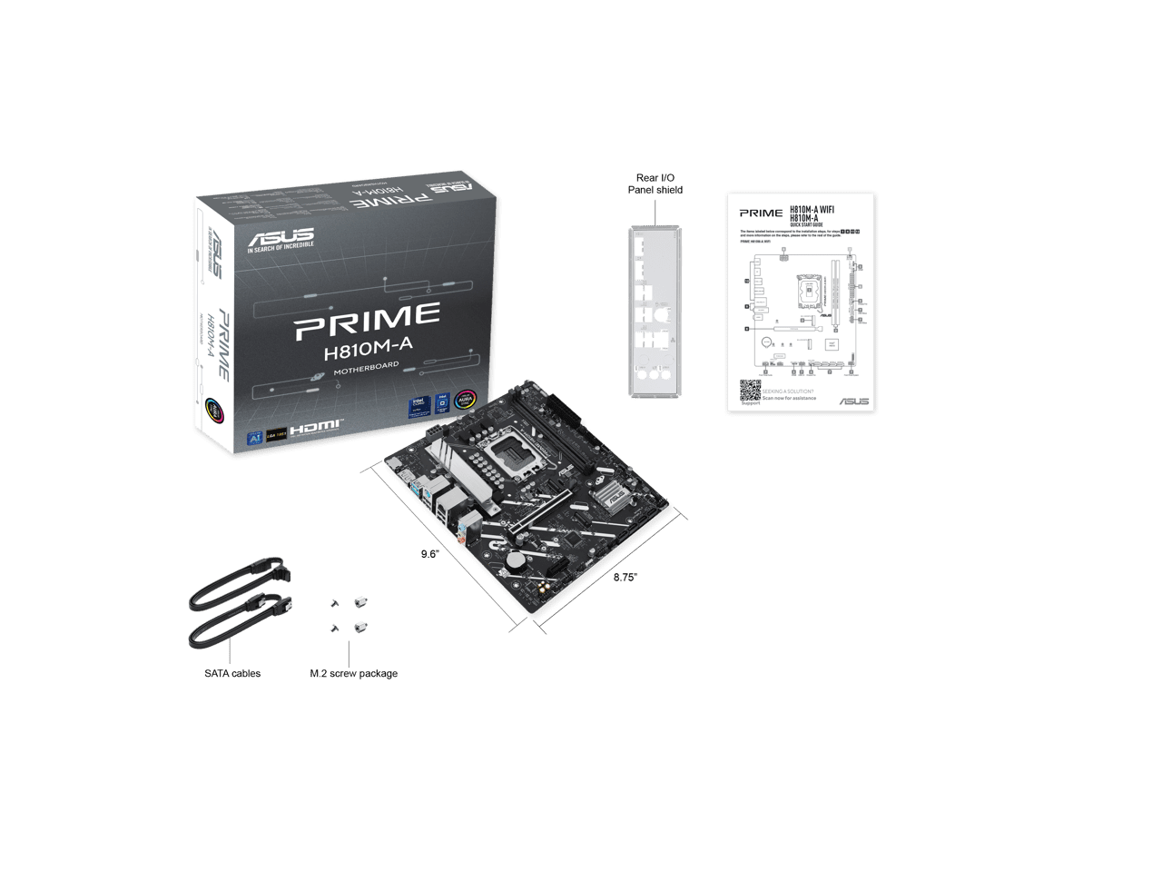 Asus Prime H810M-A-CSM Desktop Motherboard - Intel H810 Chipset - Socket LGA-1851 - Micro ATX (primeh810m-acsm)