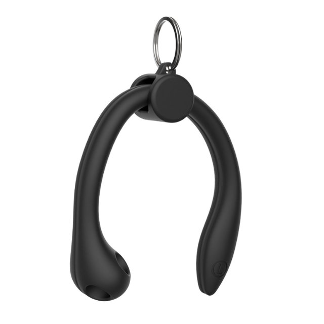 Bearachild 1 par de auriculares de silicona con gancho para la oreja, auriculares portátiles con gancho para la oreja, soporte para Cables de audio/vídeo negro