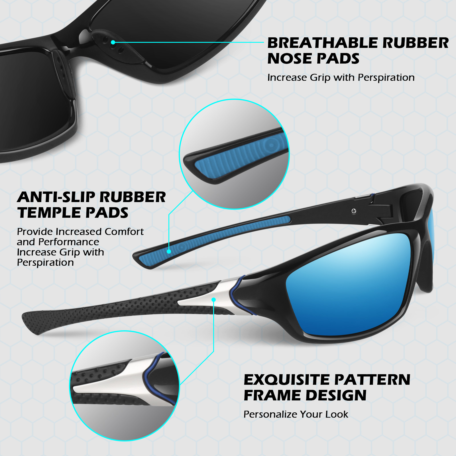 Sunier Polarized Sport Sunglasses with UV400, Unisex photo 4