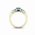 thumbnail image 2 of Cushion and Pear Cut Lab-Created London Blue Topaz and Swiss Blue Topaz Solitaire Bezel Ring in 925 Sterling Silver - Romantic Jewelry for Love, 2 of 5