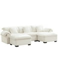 thumbnail image 3 of Modern Velvet 3 With Storage And Spacious . U Shaped Sectional Couch For Relaxing. Extra Large In White Cushions Ottomans Comfortable Seats. 3 Seater Seat, 3 of 5