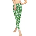 thumbnail image 2 of DISNIMO Monstera Printed High Waisted Yoga Pants for Women, Stretch Workout Leggings Breathable Yoga Pants Leggings for Running Cycling, Green and White, XL, 2 of 6
