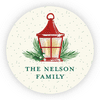 Personalized Holiday circular 1.75" Circular Seal Stickers - Holiday Lantern