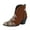 Brown, variant on Heeled Ankle Boots for Women V Cut Studded Elegant Slip on Pointed Toe Splicing Dressy Booties