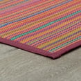 thumbnail image 4 of 5x7 Waterproof, Reversible Plastic Straw Outdoor Rugs for Patios | Also for Camping, RV, Deck, Porch, Balcony, Camp, Patio | Red, Stripes | Size: 5' x 6'11'', 4 of 9