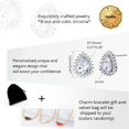 thumbnail image 7 of Uloveido Nickle Free Halo Cubic Zirconia Teardrop Bridal Earrings Fashion Wedding Jewelry Women R815 (White), 7 of 7