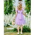 thumbnail image 6 of Arshiner Girls Easter Dress Party Tulle Fancy Summer Tie Back Twirly Purple Sneaker Ball Dress, 6 of 8